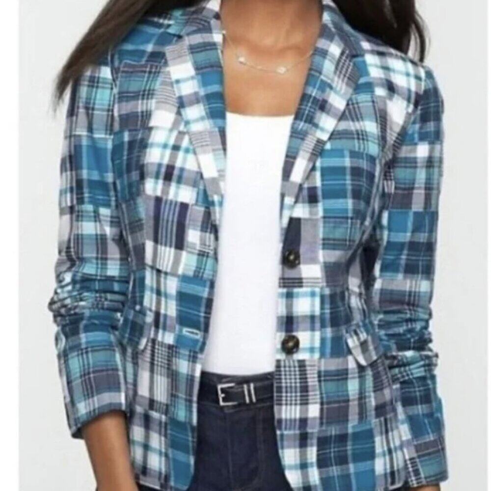 Talbots | Blue Madras Plaid Blazer